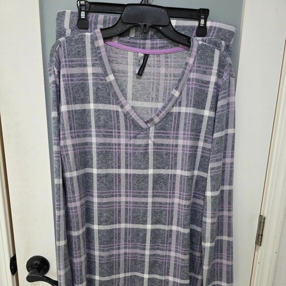 Jaclyn Intimates Other - 💜 Jaclyn Intimates Pajama Set – Grey Purple Plaid – Size XL – NWT! 💜